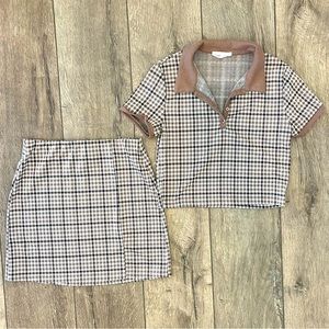 Matching Plaid Skirt and Top